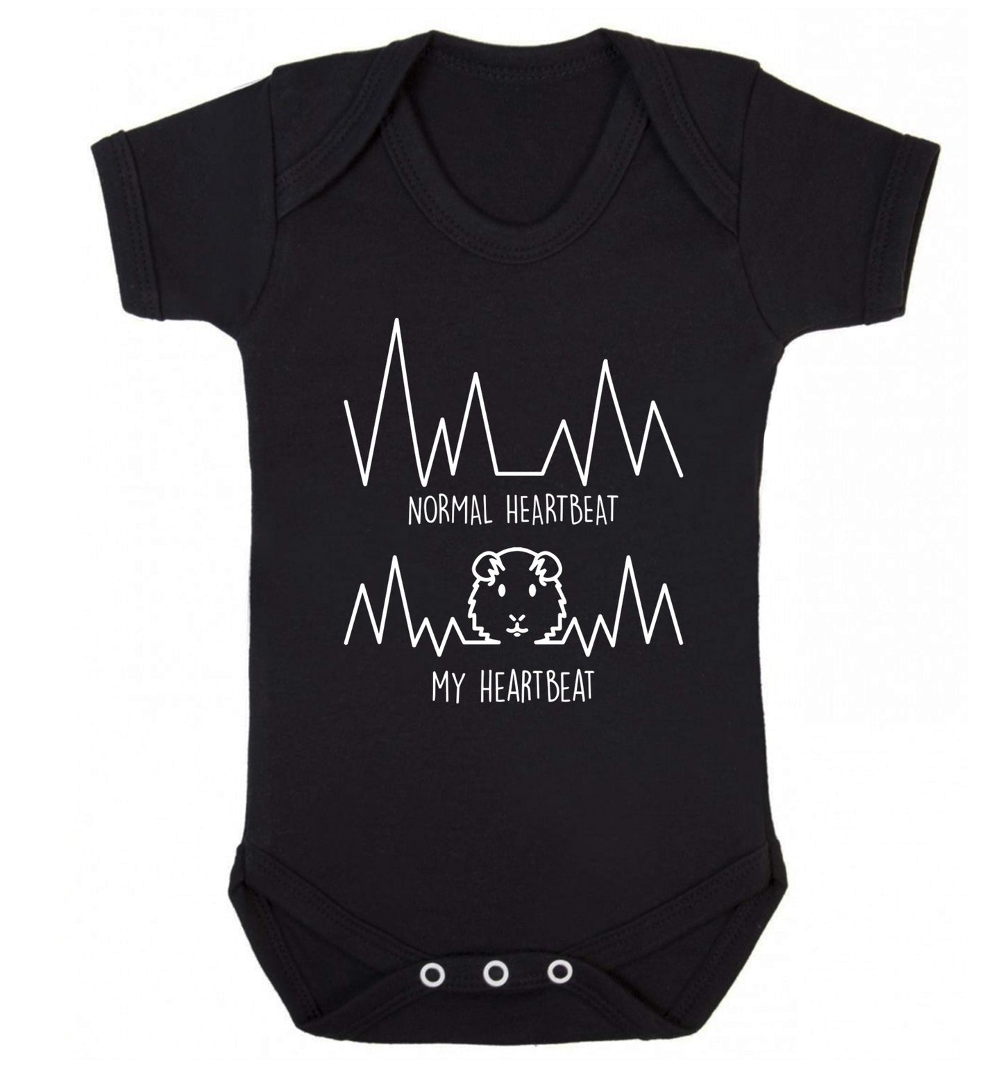 Normal heartbeat vs my heartbeat guinea pig lover Baby Vest black 18-24 months