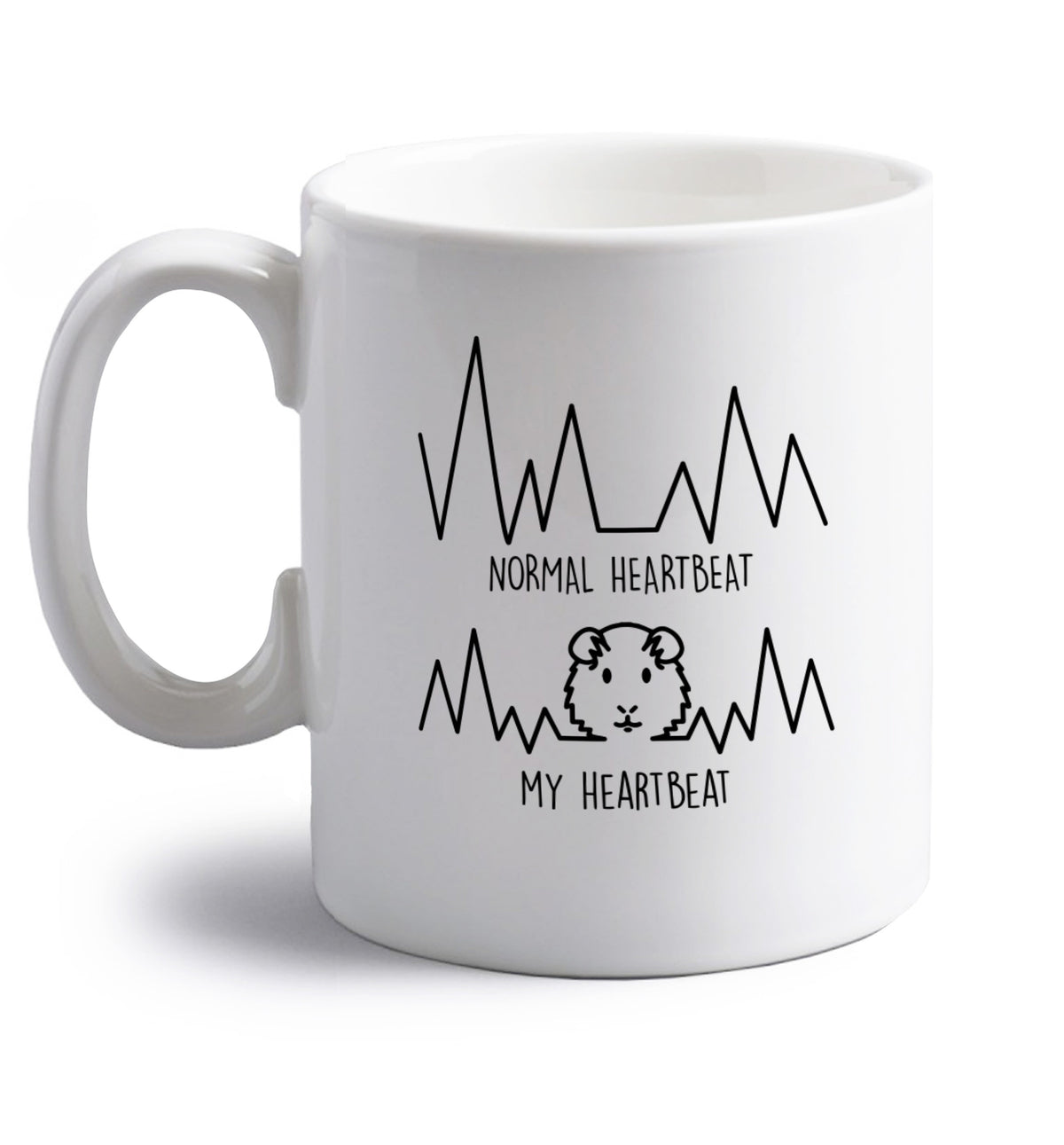 right handed white ceramic mug 