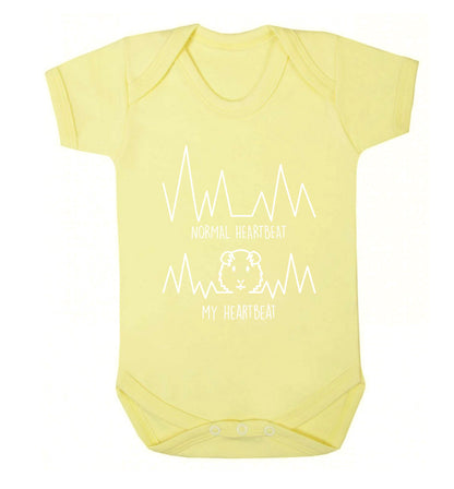 Normal heartbeat vs my heartbeat guinea pig lover Baby Vest pale yellow 18-24 months