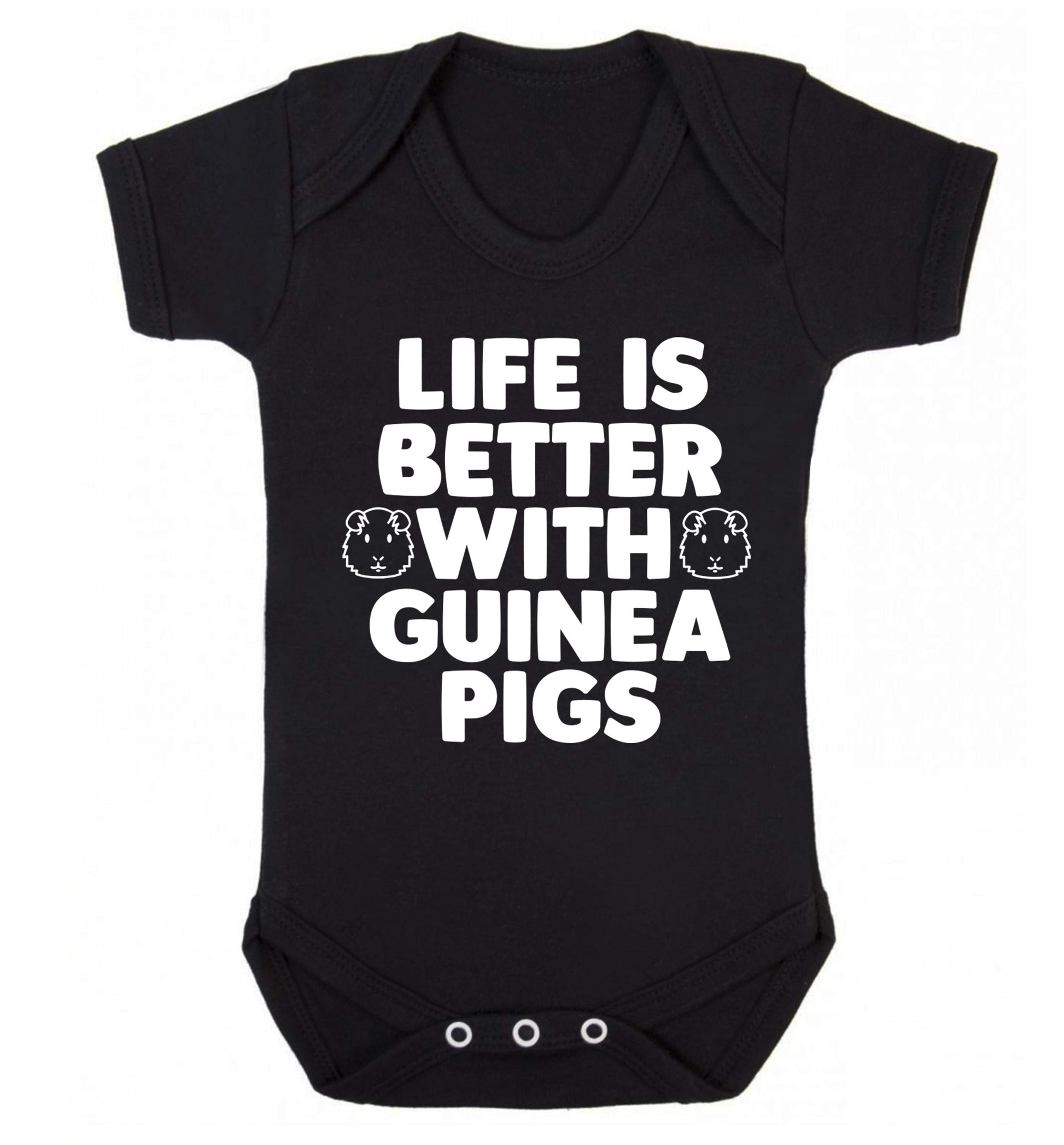 Life is better with guinea pigs Baby Vest black 18-24 months