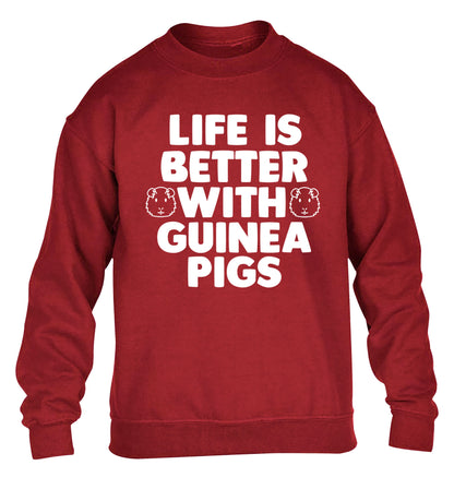 Life is better with guinea pigs children's grey  sweater 12-14 Years