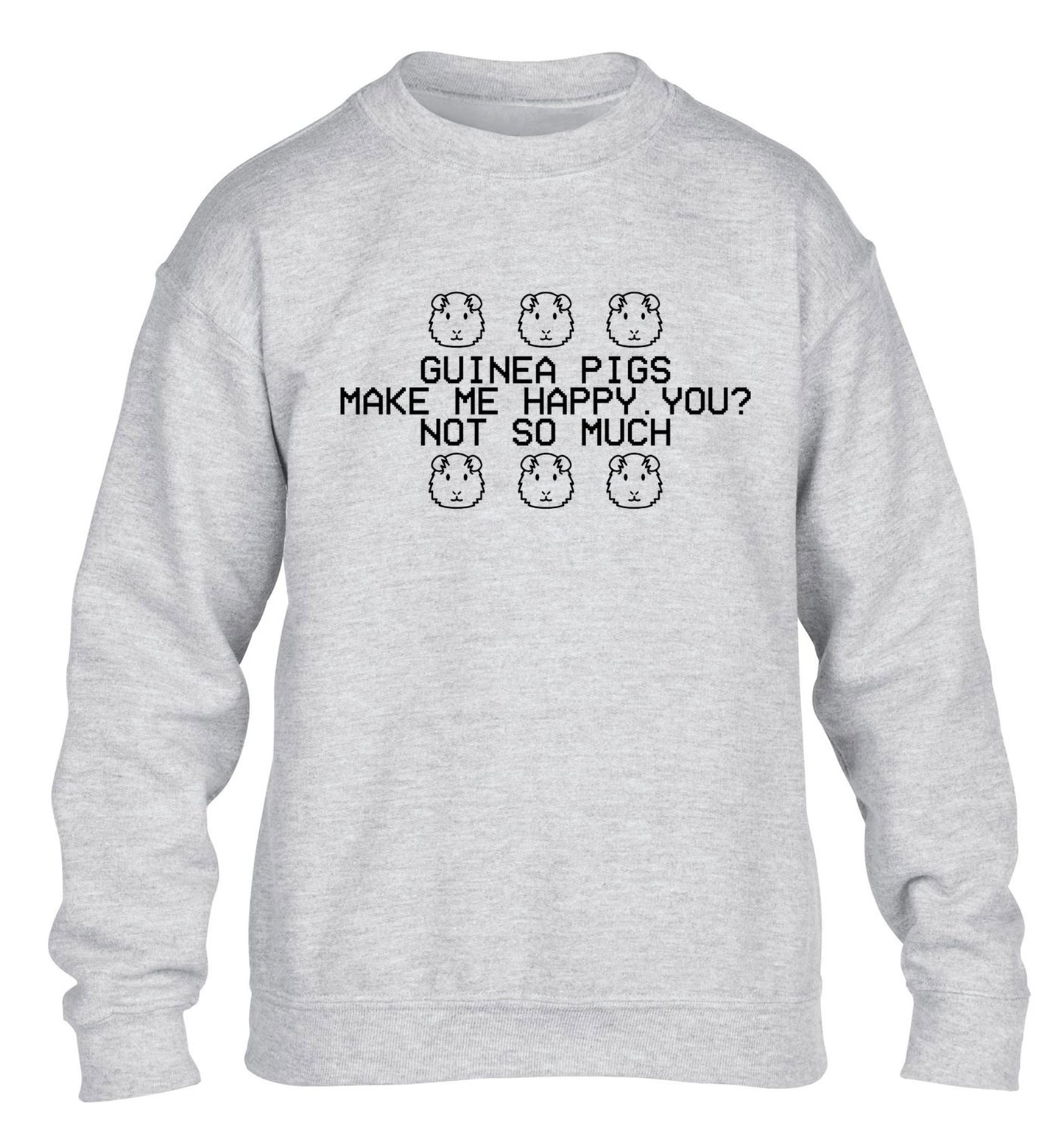 Guinea pigs make me happy, you not so much children's grey  sweater 12-14 Years