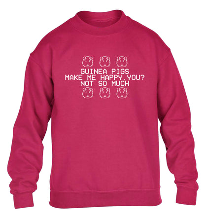 Guinea pigs make me happy, you not so much children's pink  sweater 12-14 Years