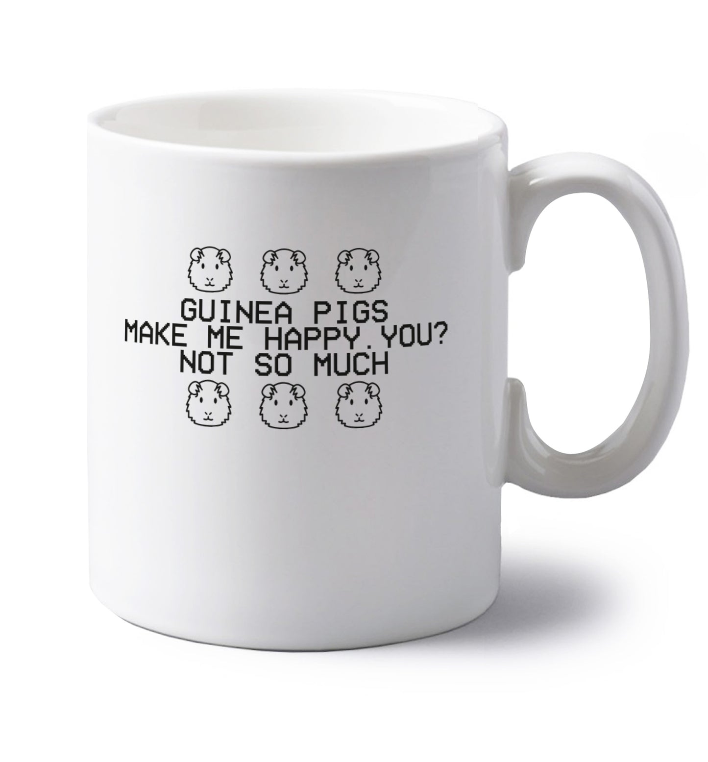left handed white ceramic mug 