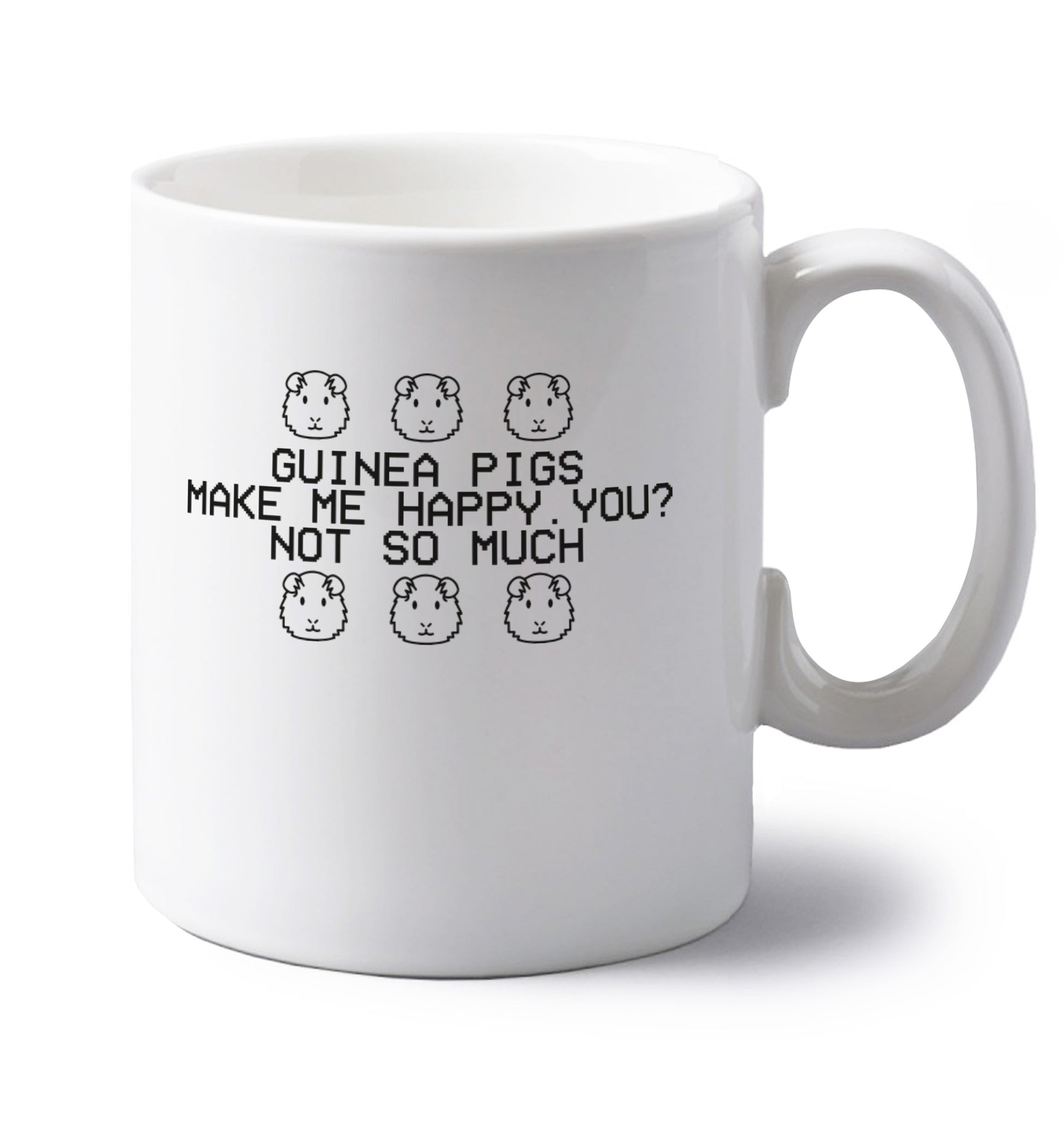 left handed white ceramic mug 