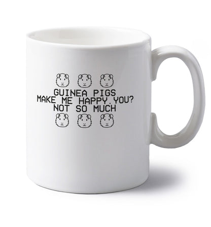 left handed white ceramic mug 