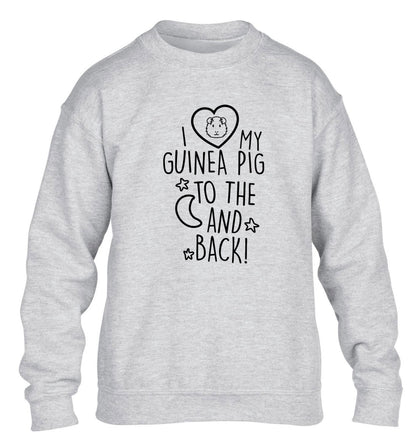I love my guinea pig to the moon and back children's grey  sweater 12-14 Years