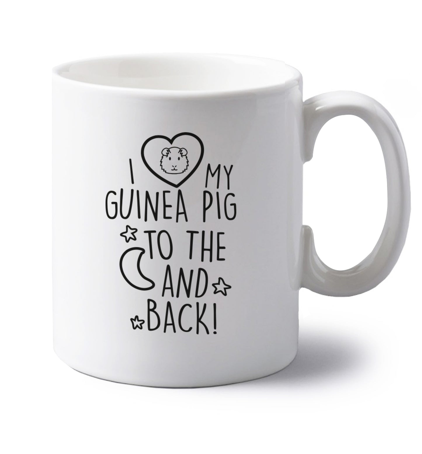left handed white ceramic mug 