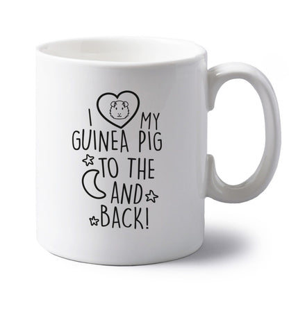 left handed white ceramic mug 