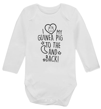 I love my guinea pig to the moon and back Baby Vest long sleeved white 6-12 months