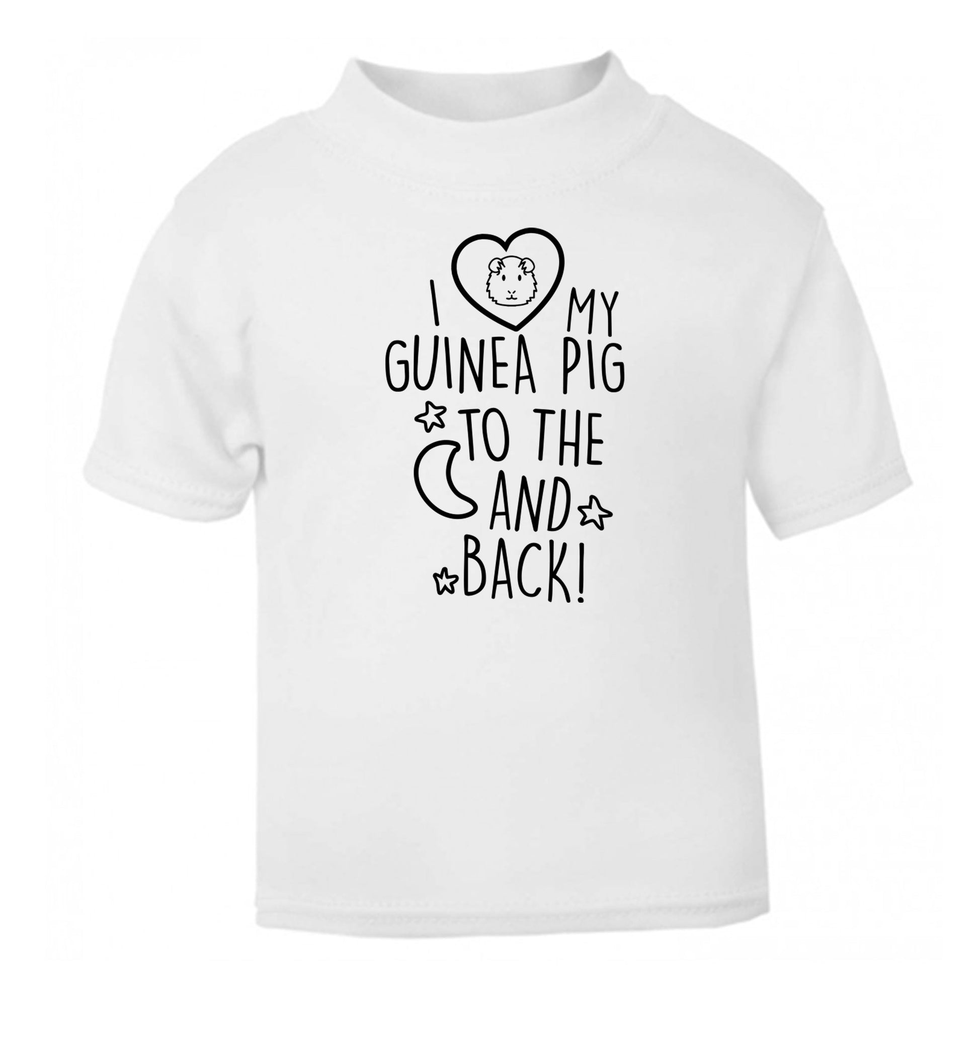 I love my guinea pig to the moon and back white Baby Toddler Tshirt 2 Years