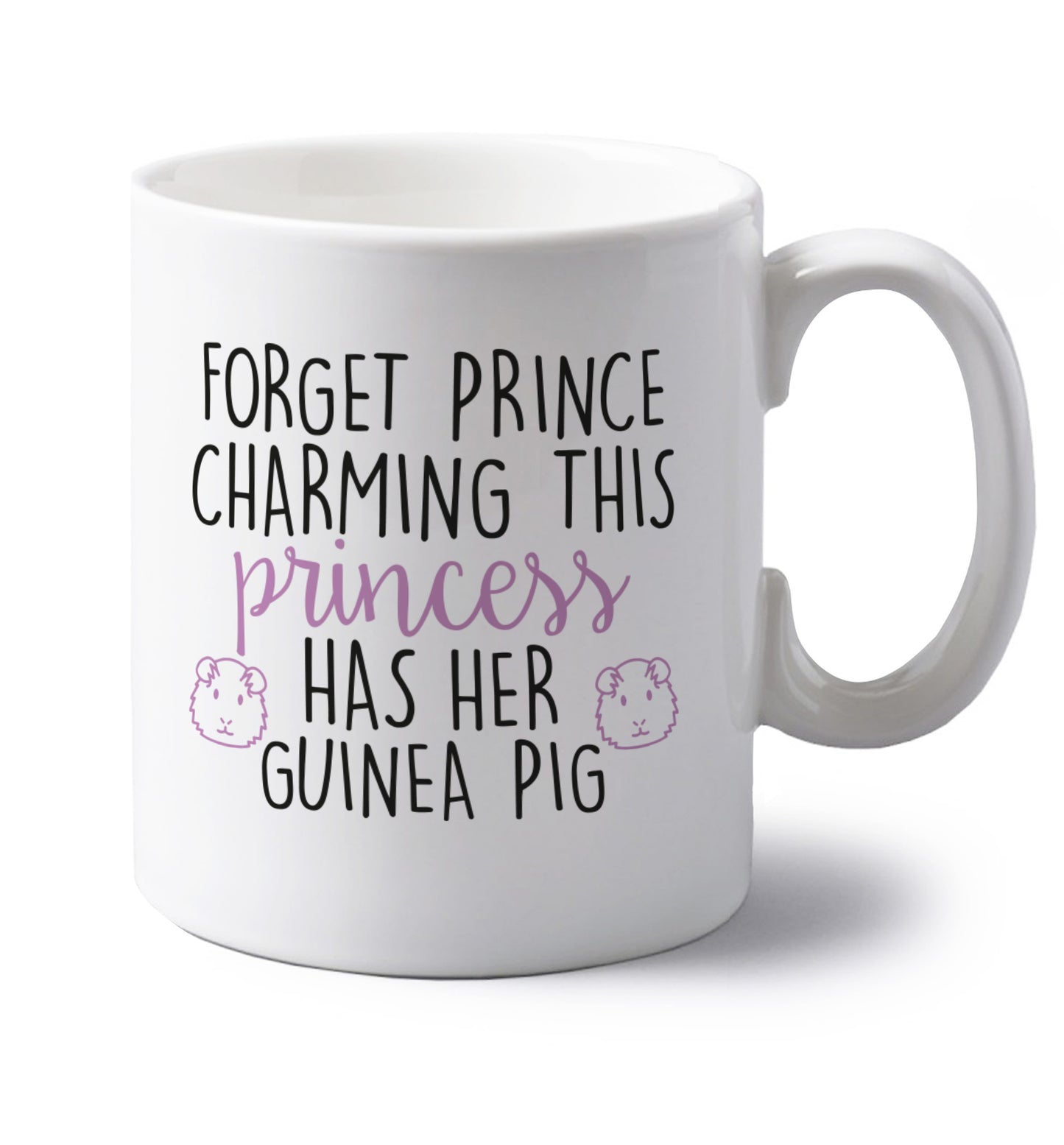 left handed white ceramic mug 