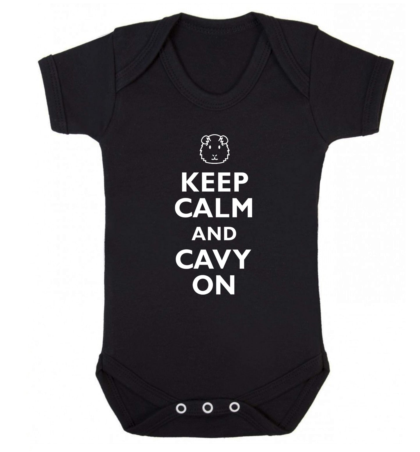 Keep calm and cavvy on Baby Vest black 18-24 months