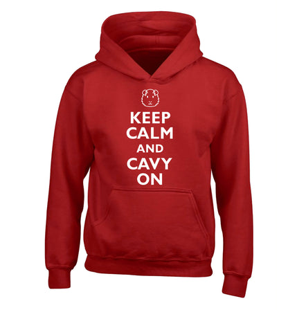 Keep calm and cavvy on children's red hoodie 12-14 Years