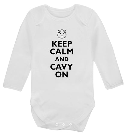 Keep calm and cavvy on Baby Vest long sleeved white 6-12 months