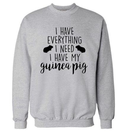 I have everything I need, I have my guinea pig Adult's unisex grey  sweater 2XL