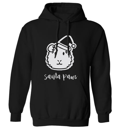 Guinea pig Santa Paws adults unisex black hoodie 2XL