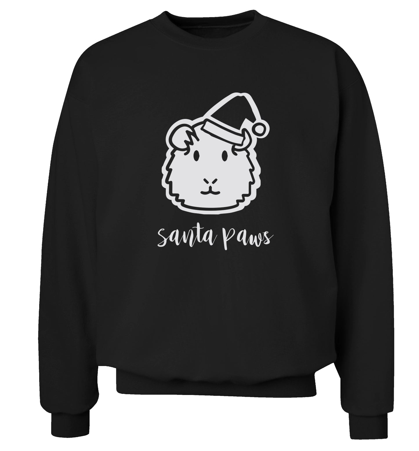 Guinea pig Santa Paws Adult's unisex black  sweater 2XL