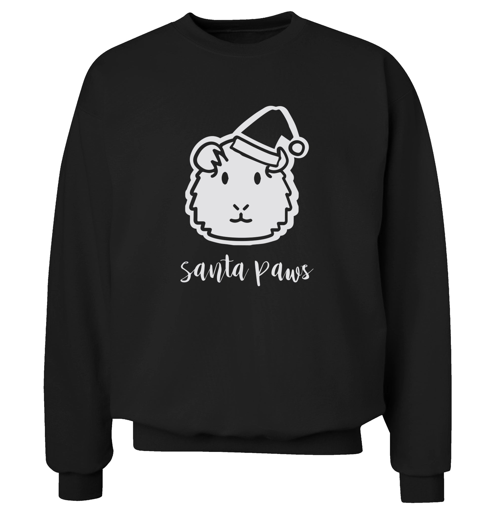 Guinea pig Santa Paws Adult's unisex black  sweater 2XL