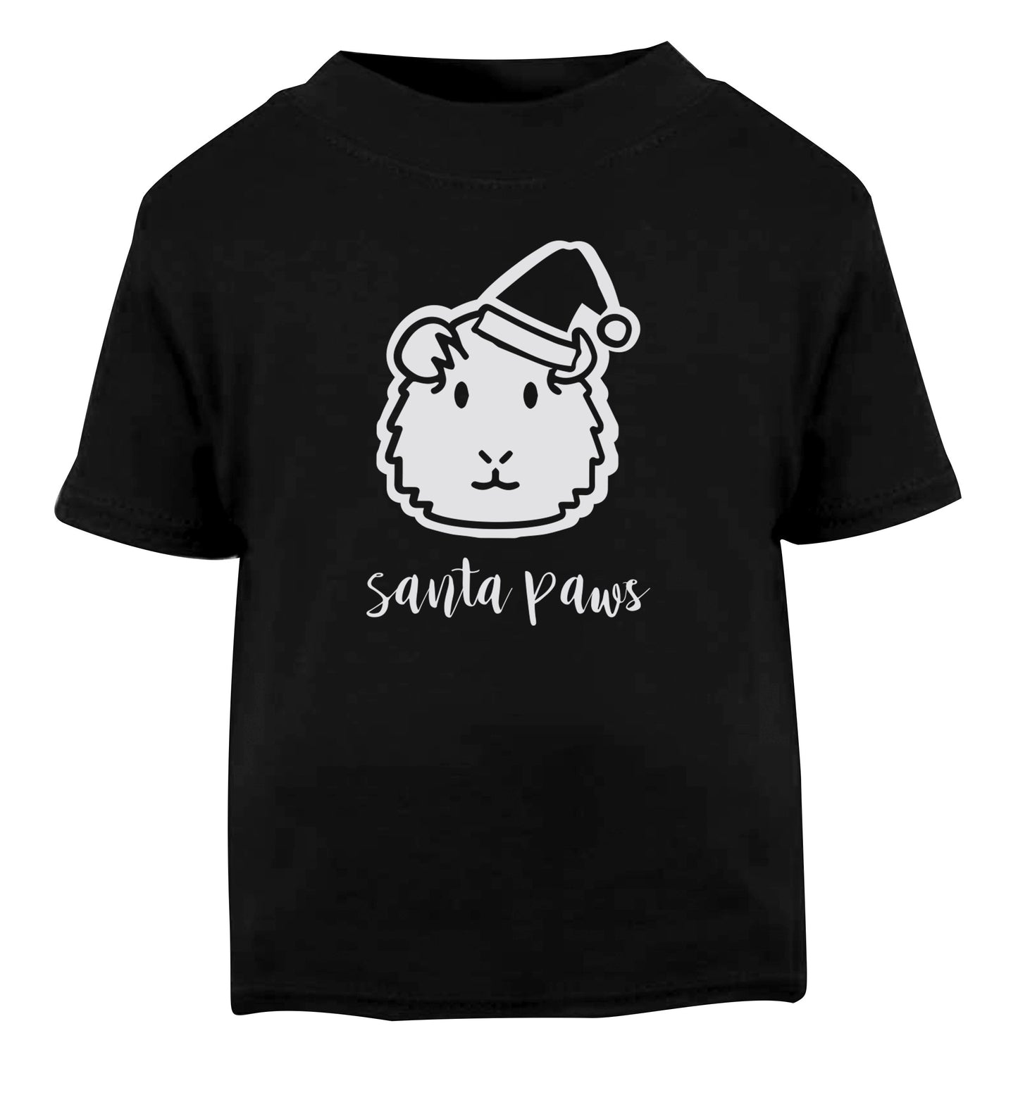 Guinea pig Santa Paws Black Baby Toddler Tshirt 2 years