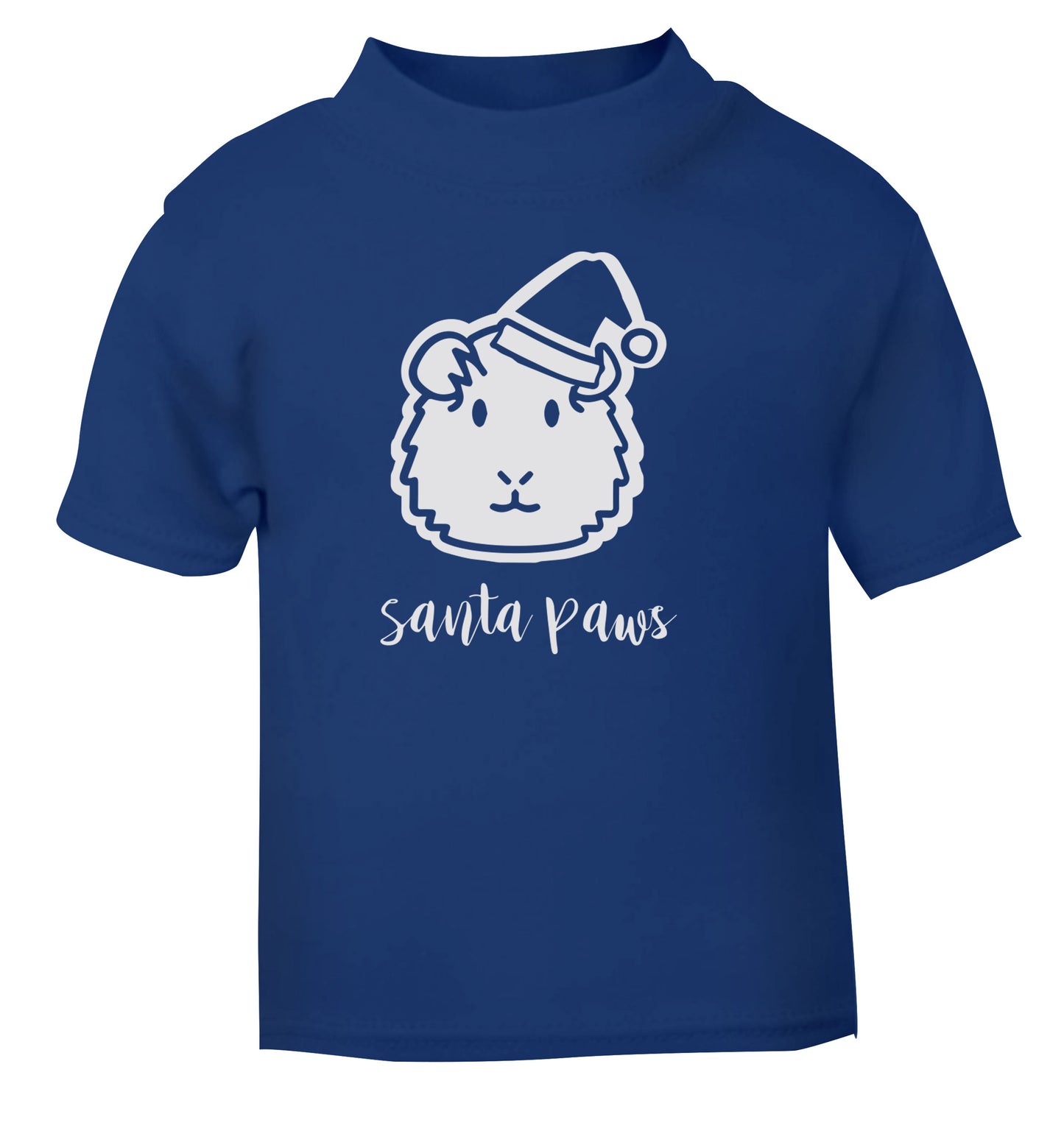 Guinea pig Santa Paws blue Baby Toddler Tshirt 2 Years