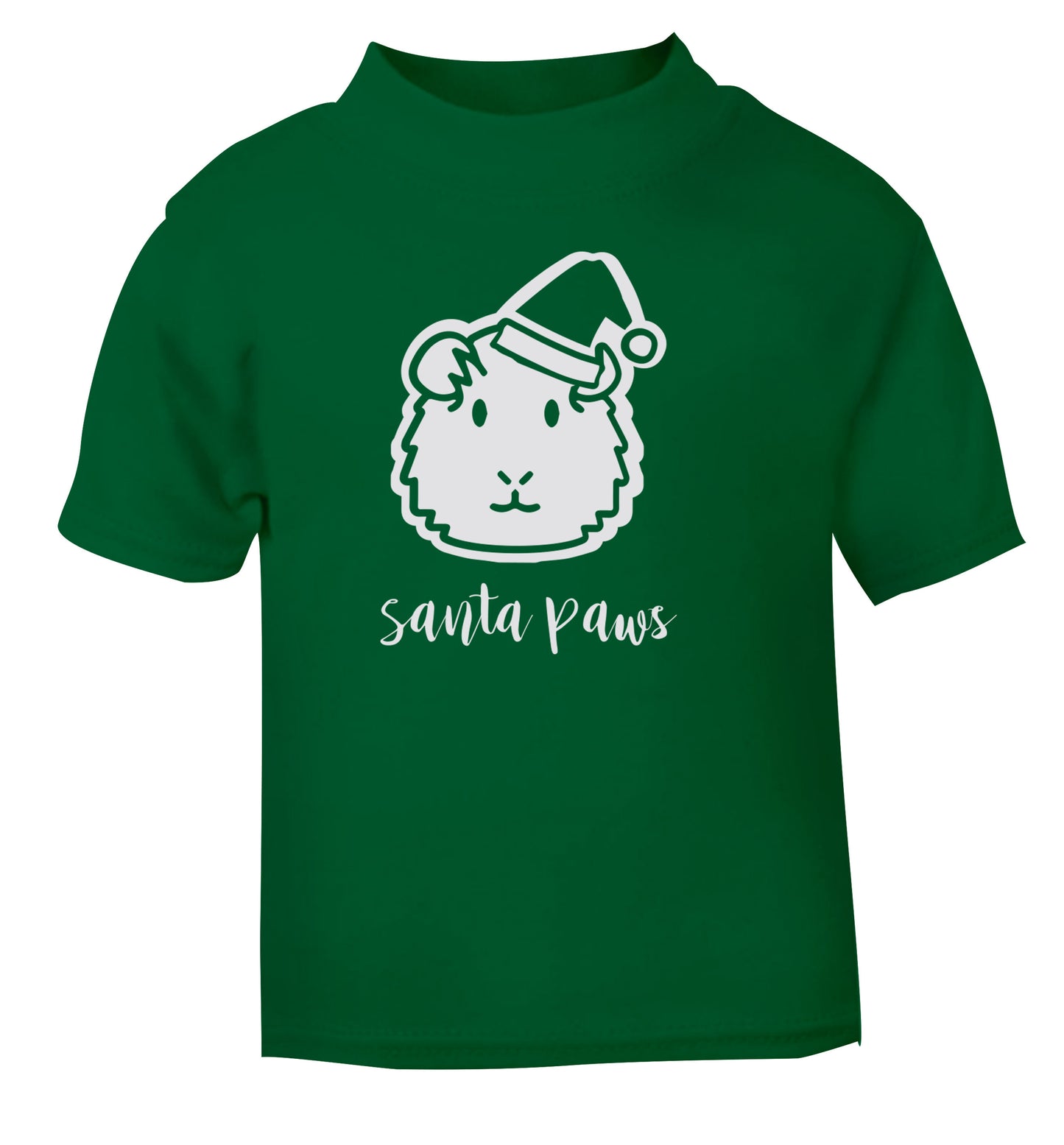 Guinea pig Santa Paws green Baby Toddler Tshirt 2 Years