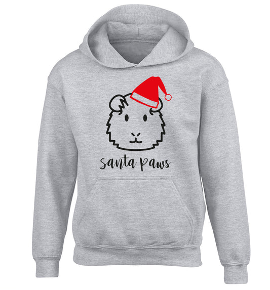 Guinea pig Santa Paws children's grey hoodie 12-14 Years