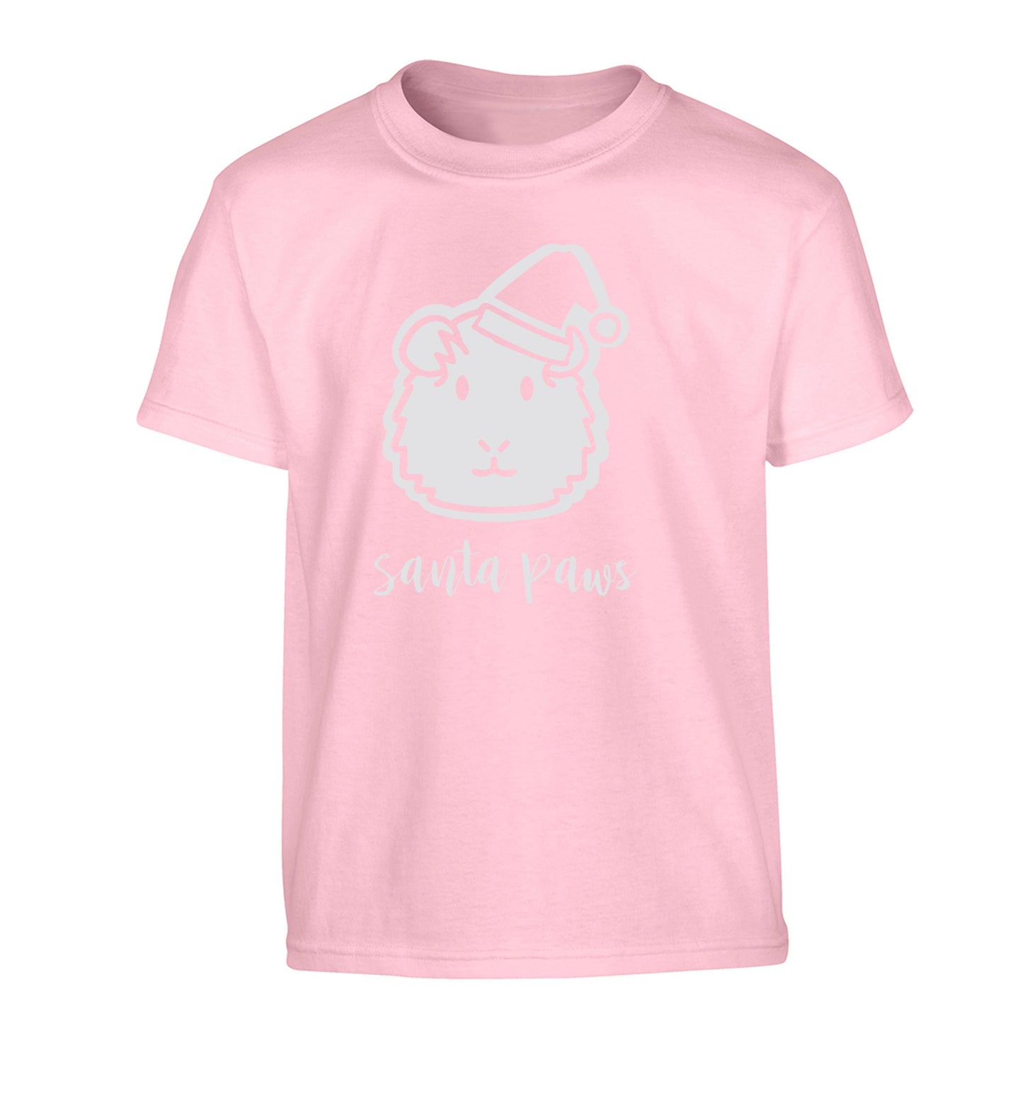 Guinea pig Santa Paws Children's light pink Tshirt 12-14 Years