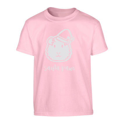 Guinea pig Santa Paws Children's light pink Tshirt 12-14 Years