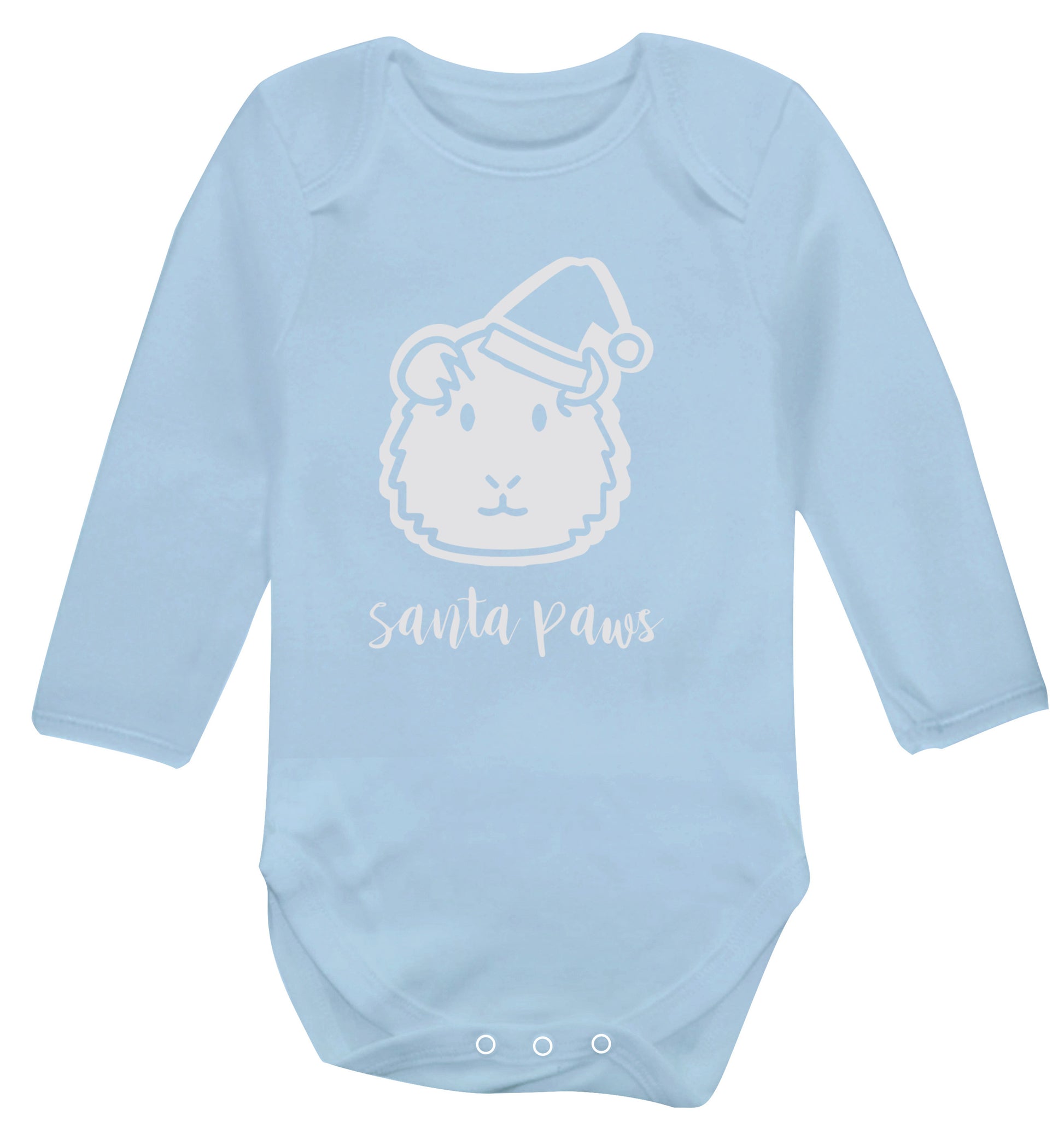 Guinea pig Santa Paws Baby Vest long sleeved pale blue 6-12 months