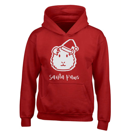 Guinea pig Santa Paws children's red hoodie 12-14 Years