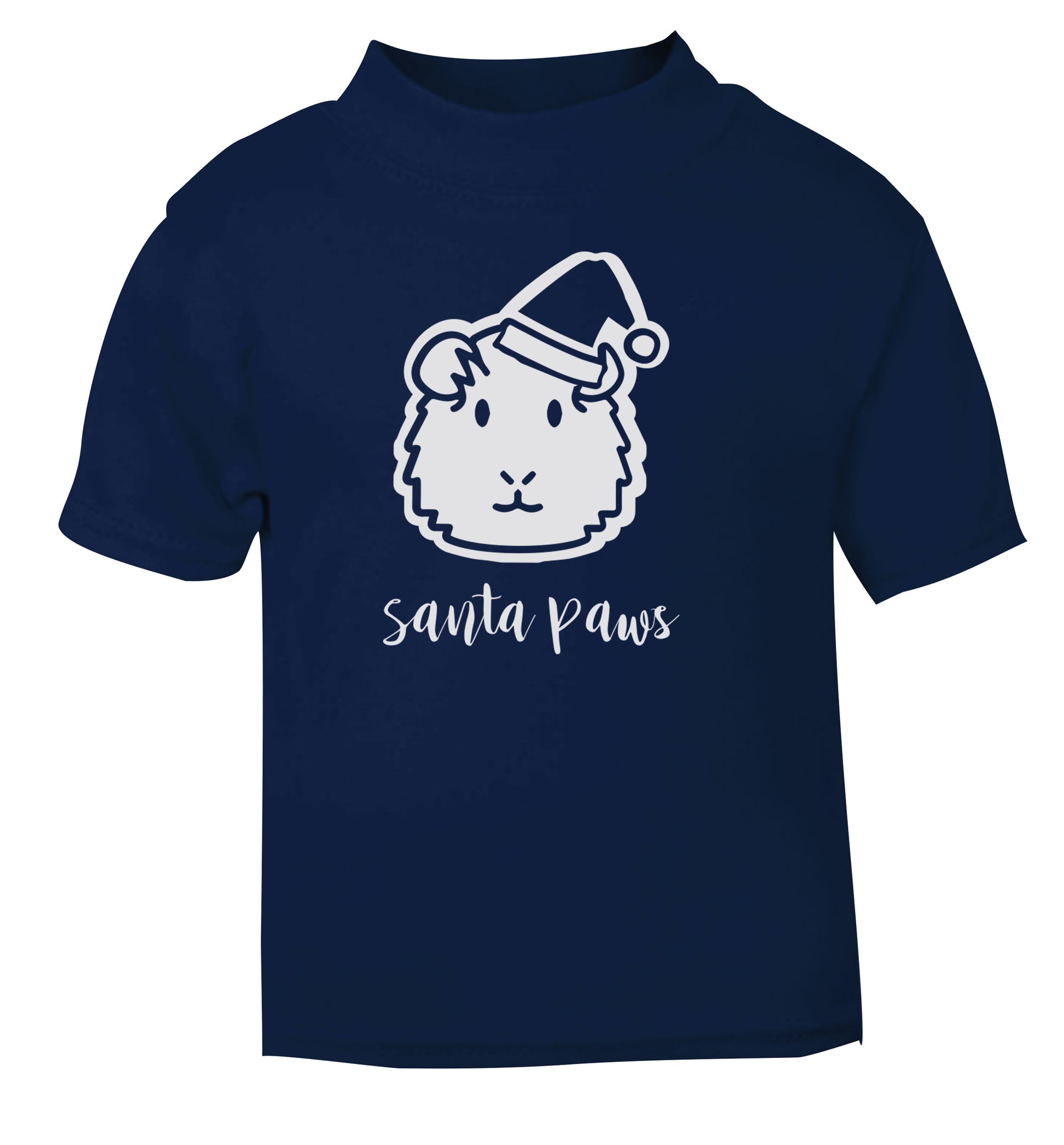 Guinea pig Santa Paws navy Baby Toddler Tshirt 2 Years