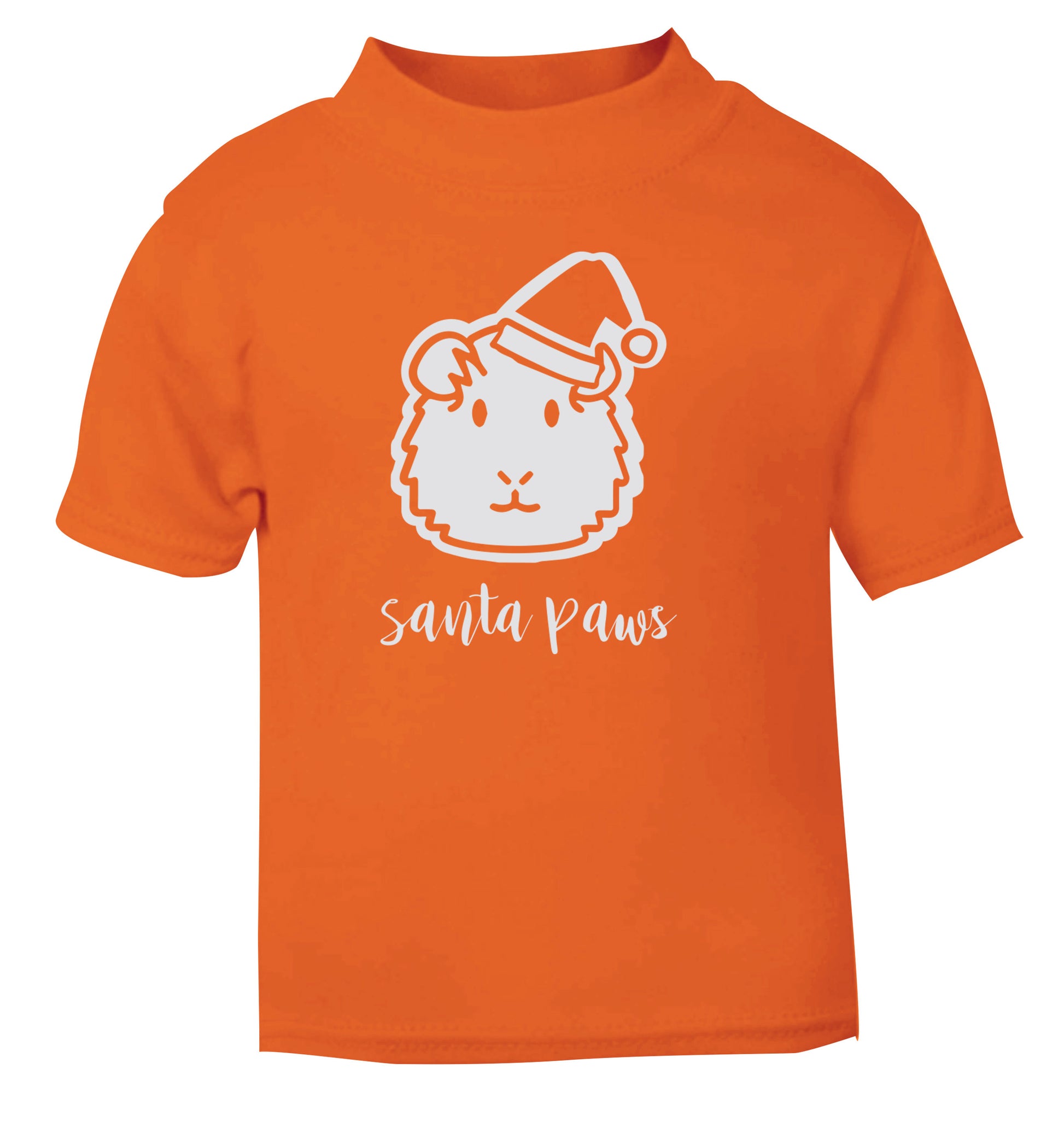 Guinea pig Santa Paws orange Baby Toddler Tshirt 2 Years