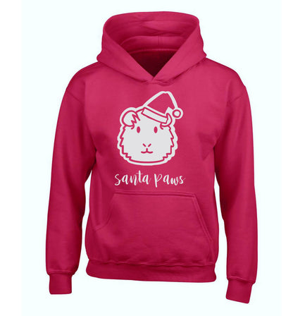 Guinea pig Santa Paws children's pink hoodie 12-14 Years