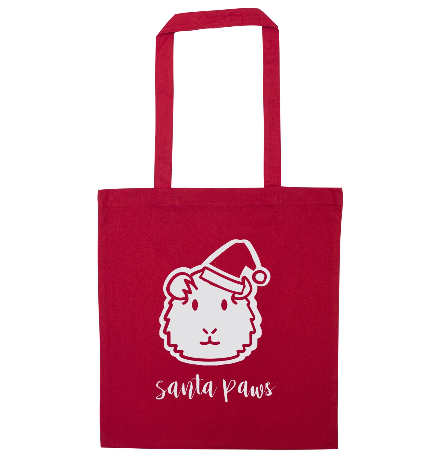 Guinea pig Santa Paws red tote bag