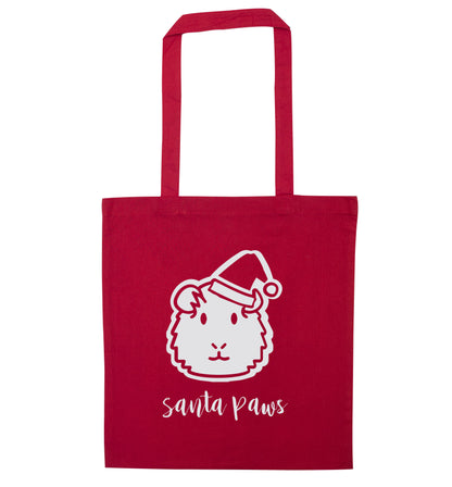 Guinea pig Santa Paws red tote bag