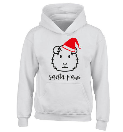 Guinea pig Santa Paws children's white hoodie 12-14 Years
