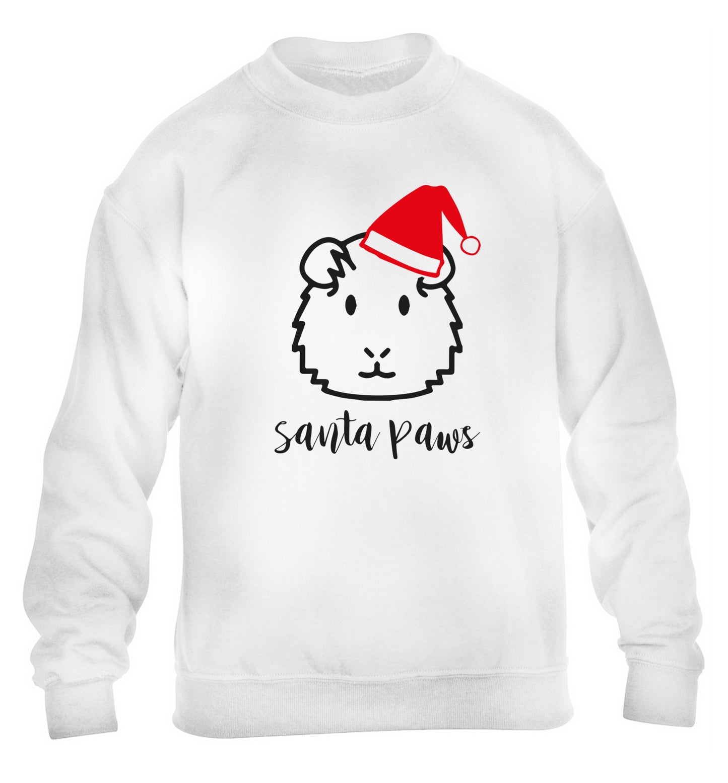 Guinea pig Santa Paws children's white  sweater 12-14 Years