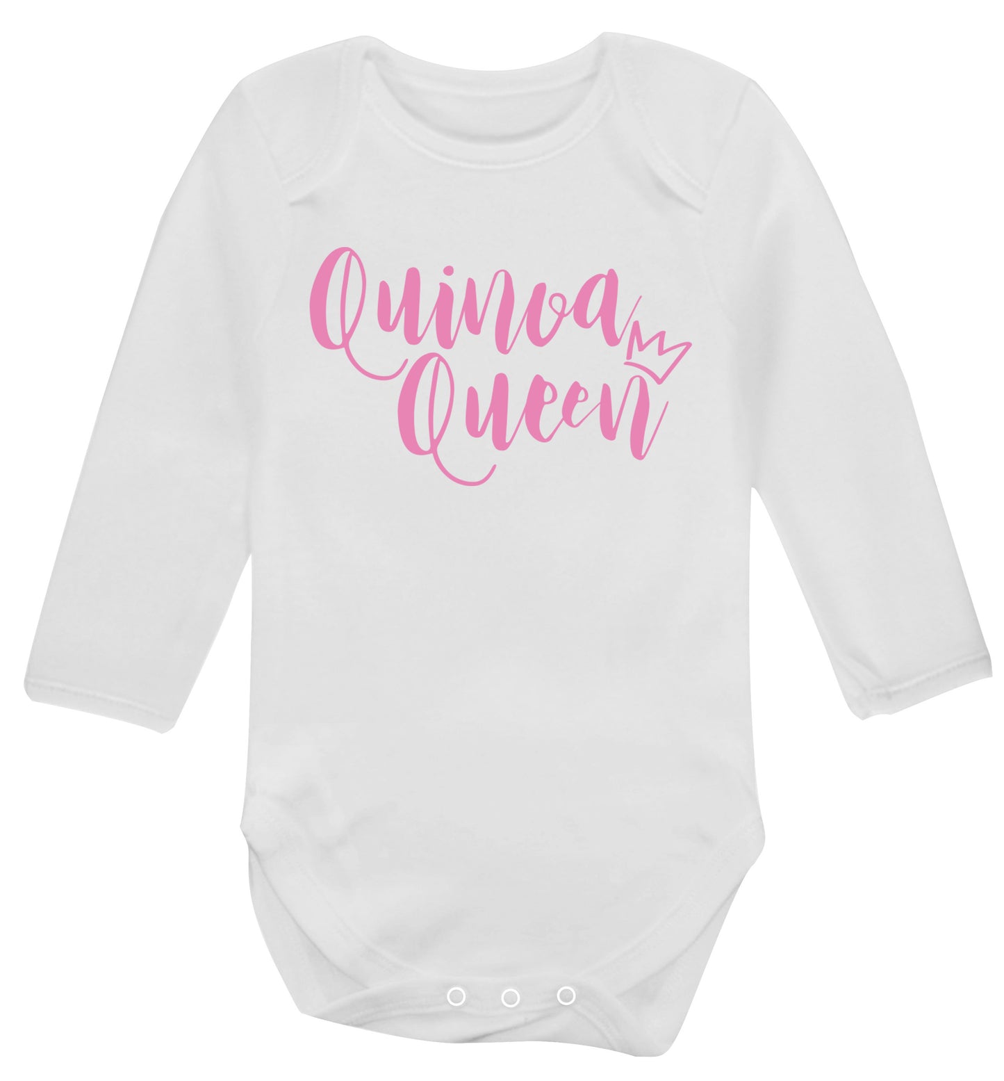 Quinoa Queen Baby Vest long sleeved white 6-12 months