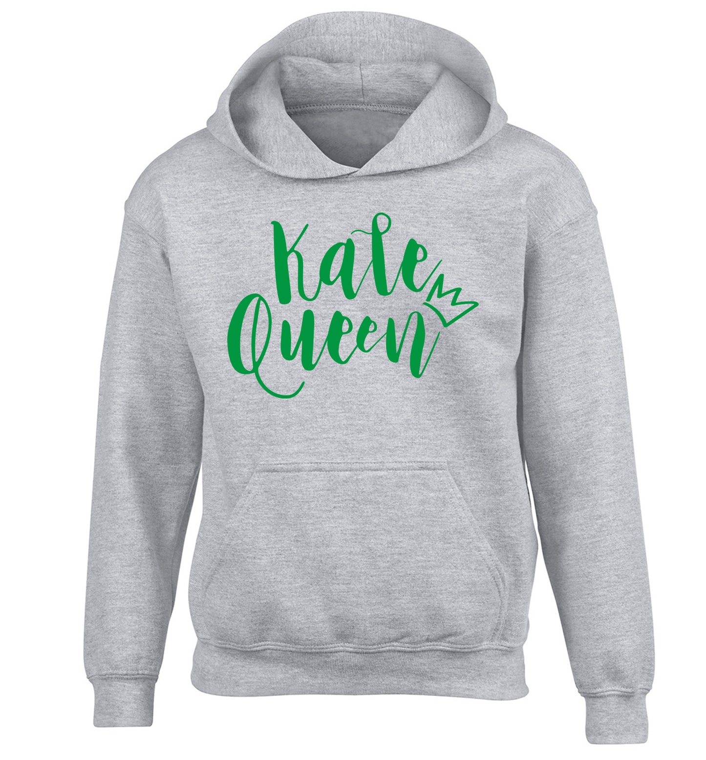 Kale Queen children's grey hoodie 12-14 Years