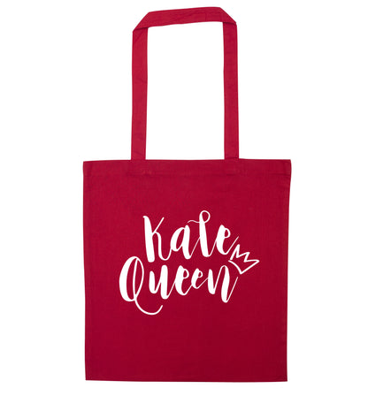 Kale Queen red tote bag