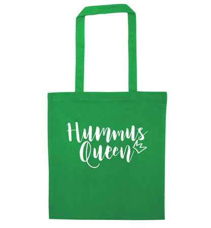 Hummus Hoe green tote bag