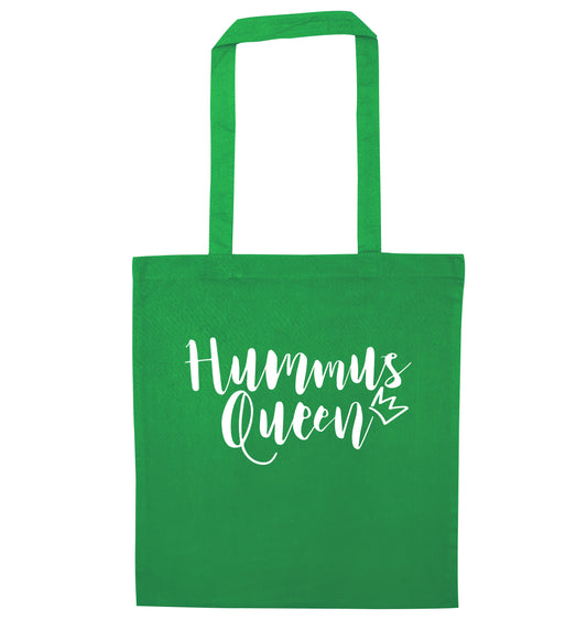 Hummus Hoe green tote bag