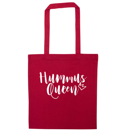 Hummus Hoe red tote bag