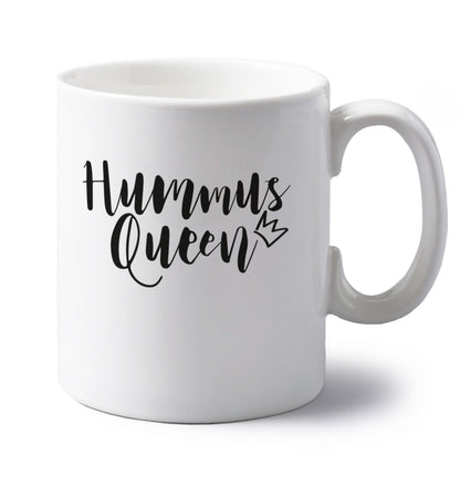 left handed white ceramic mug 