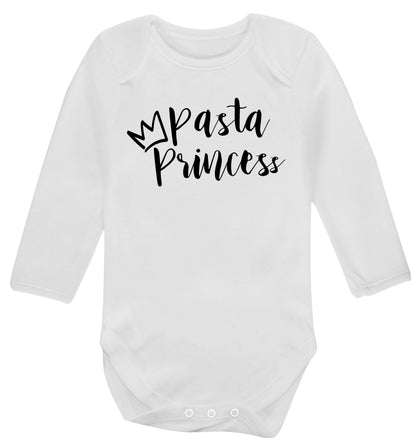 Pasta Princess Baby Vest long sleeved white 6-12 months