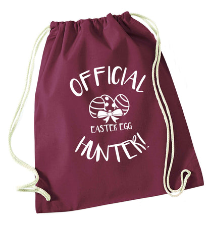 Official Easter egg hunter! maroon drawstring bag