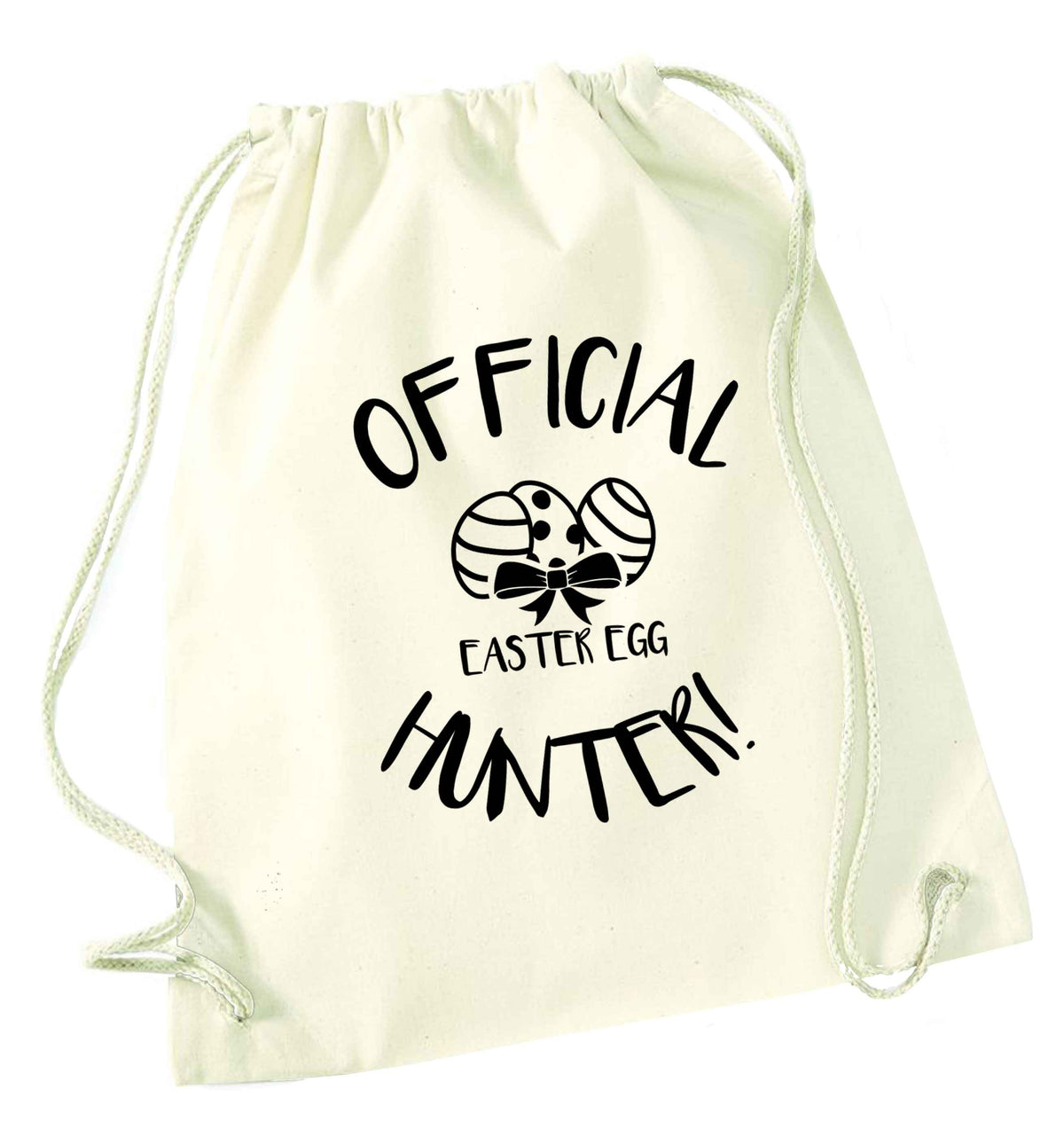 Official Easter egg hunter! natural drawstring bag