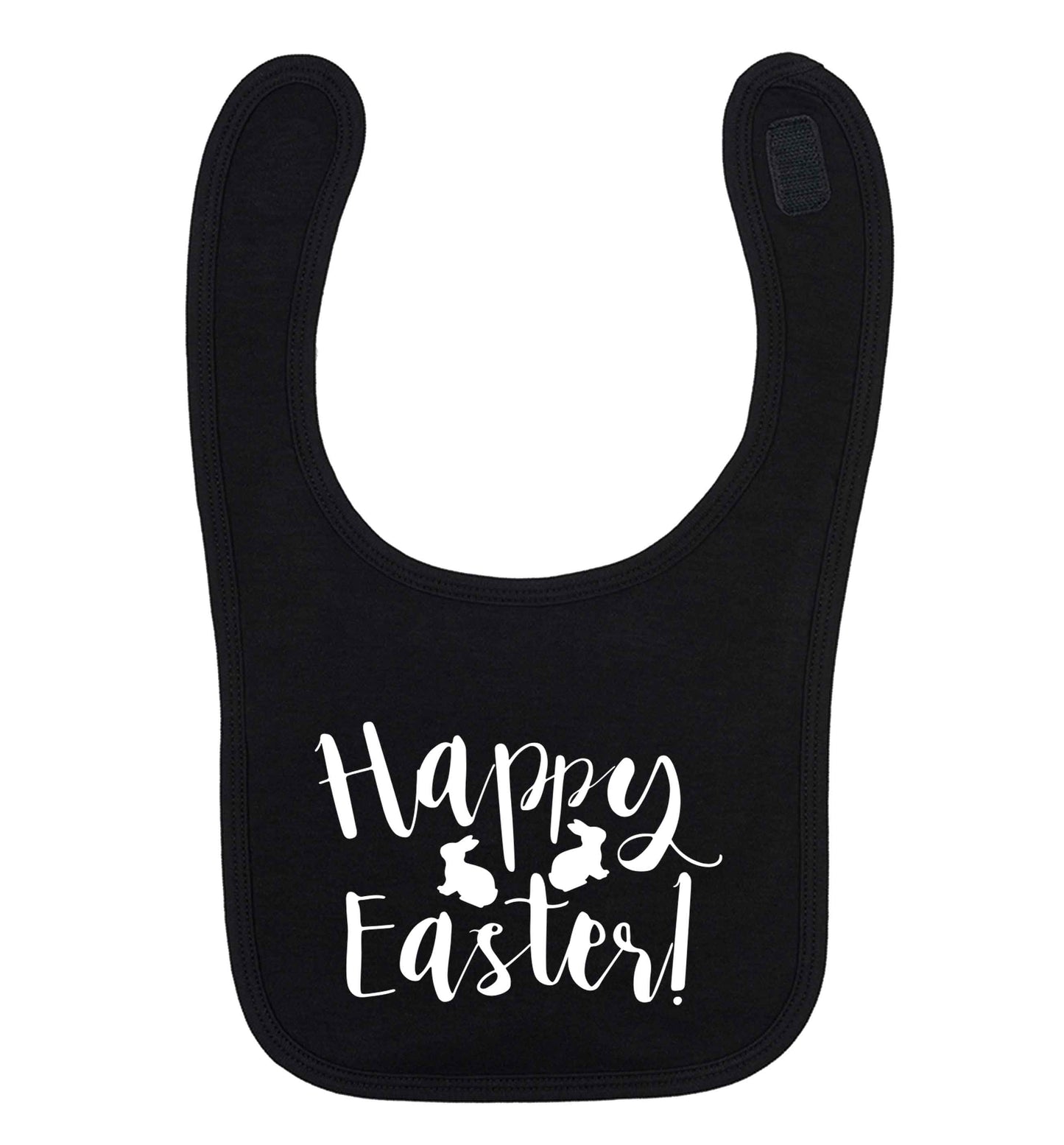 Happy easter black baby bib