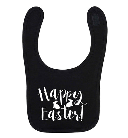 Happy easter black baby bib